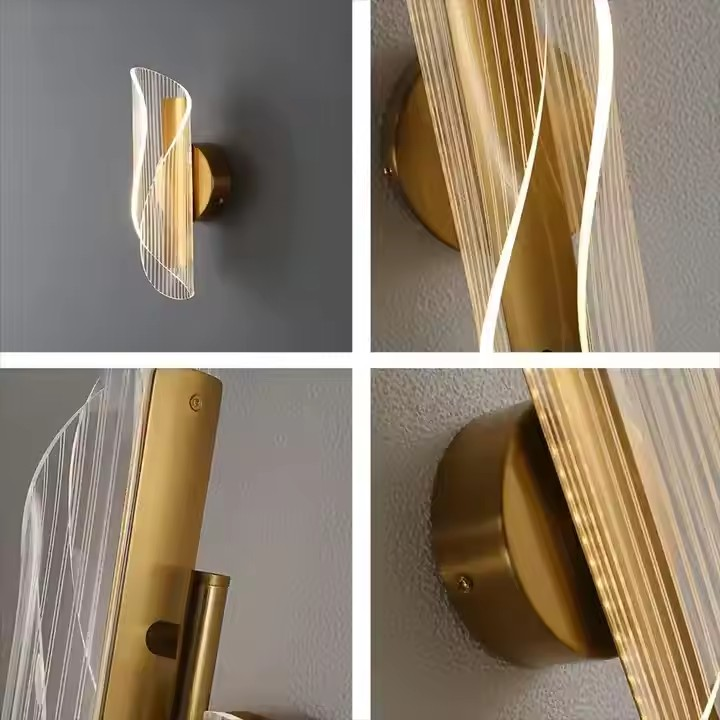 Lumière murale de chambre de lit de luxe luminaire murale de salon de télévision de fond nordique