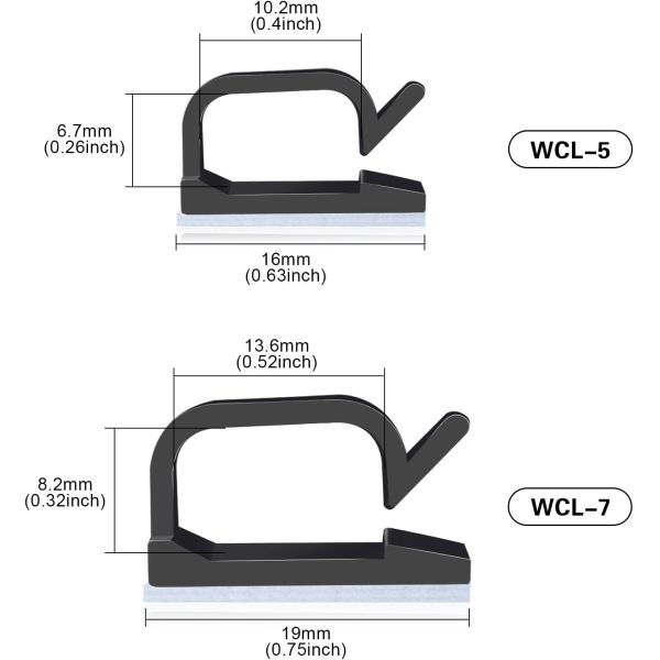Self Locking Sticky Cable Clips UV Resistant Durable Fixation Wall Cable Holder