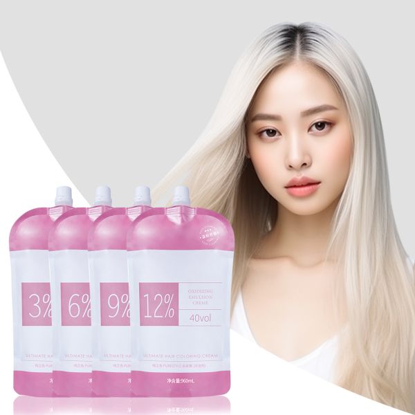 Révélateur de couleur capillaire organique 3% 6% 9% 12% Crème Peroxyde OEM/ODM Personnalisable