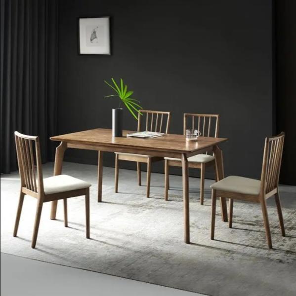 Contemporary Design High Back Upholstered Dining Chair Made of Ash Wood for Restaurant and Hotel