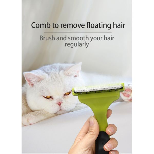 Green Dog Deshedding Tool Sustainable Self Cleaning Cat Brush