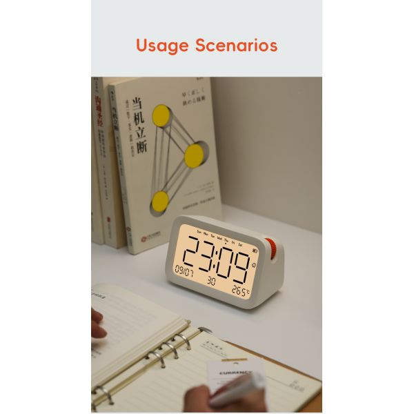 Orange Dot Kids Alarm Clock with Cute Backlight Dual Function Analog-Digital Design Modern Wake-up Light Smart Quartz-for Kids