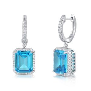 Brincos de Dangle de prata esterlina com bracelete de ligação