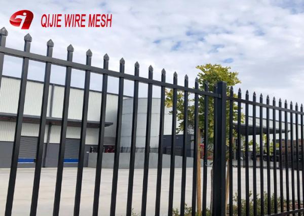 Ornamental Galvanized Steel Spear Top Fencing Panels Security For Garden And Stairs