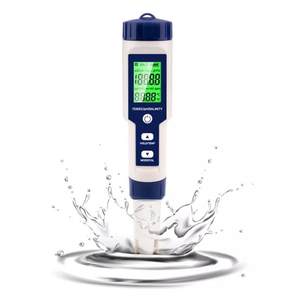 Tds Meter Digital Water Tester 5 in 1 Multi Parameter Water Quality Tester for Drinking