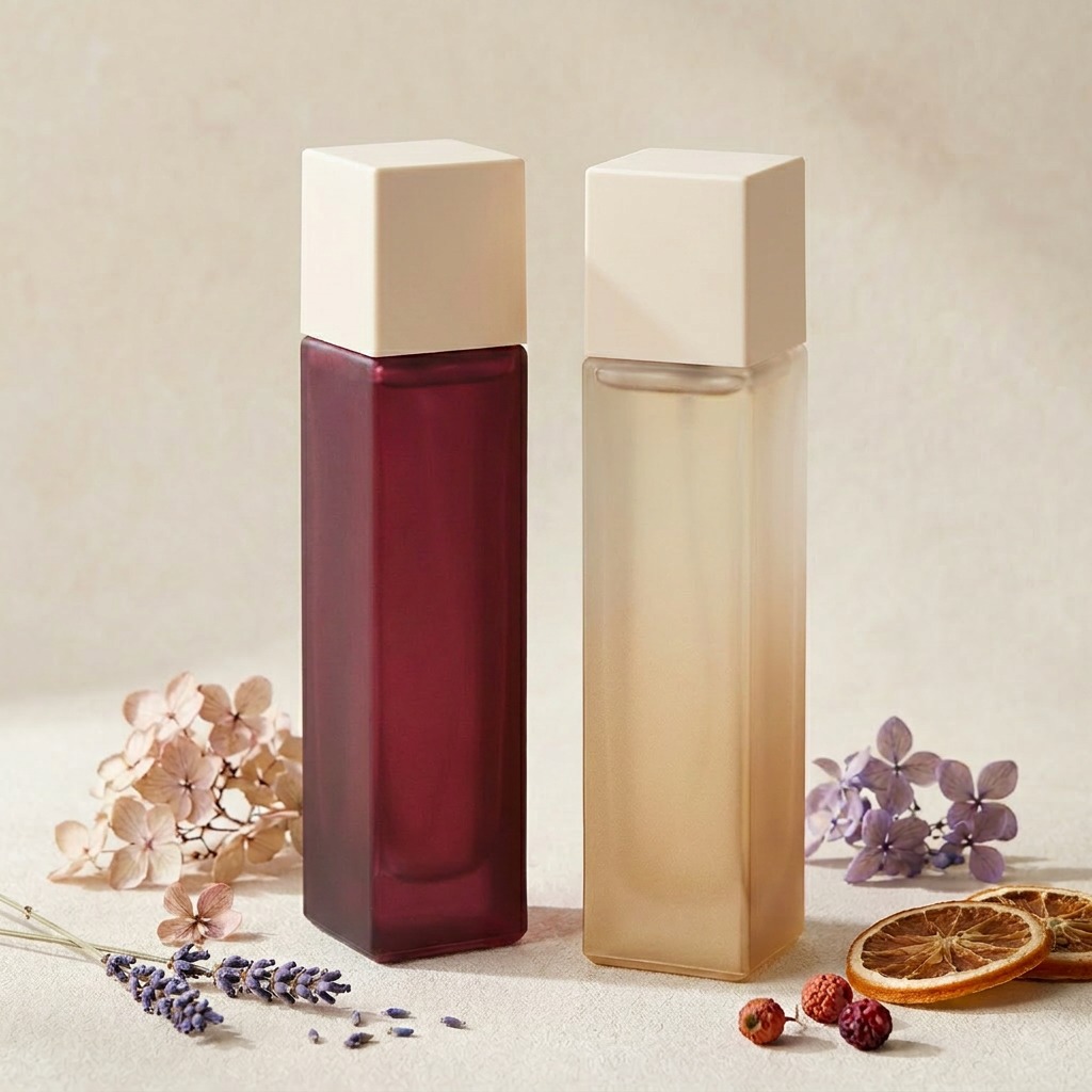 100ml Glass Perfume Bottles Frosted Gradient Rectangle Spray Wholesale Custom
