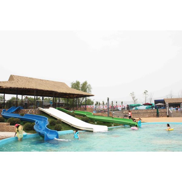 Customized 3 Riders Kids' Water Slides Aqua Park Equipment , Pink / Orange / Blue