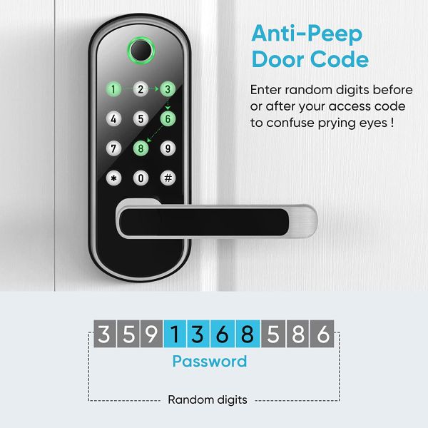 Glomarket Smart Home Security Digital Lock Tuya Wifi Keyless Fingerprint Biometric Intelligent Door Lock