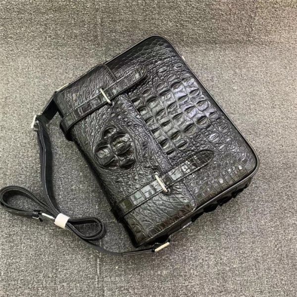 Authentic Crocodile Skin Men Satchels Purse Flap Bag Single Shoulder Bag Genuine Alligator Leather Male Messenger Bag