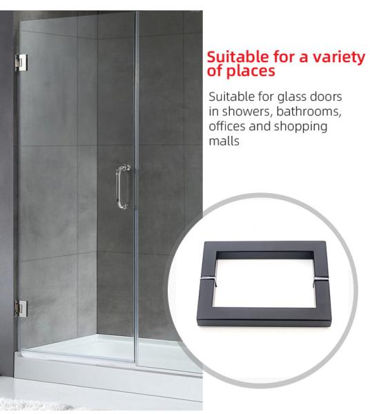 Matte Black Square Shower Glass Door Handle SS304