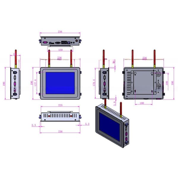 Embedded Open Frame High Brightness 8 Inch 8.4 Inch Industrial Grade Waterproof LCD Monitor With Touch screen