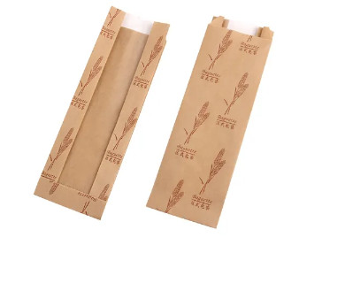 Customized Brown Kraft Paper Plastic  Bread Bag Packaging And Storage