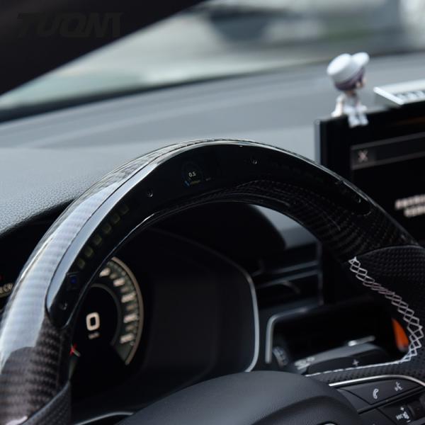 Black Perforated Leather Audi Carbon Fiber Steering Wheel LED Display