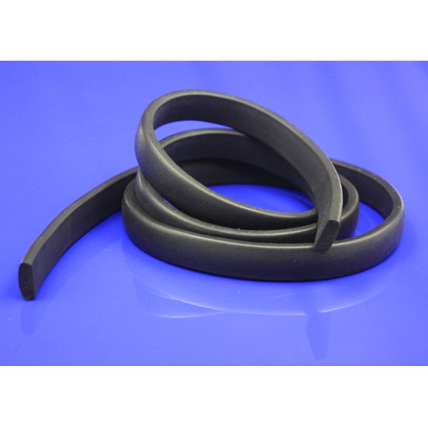 Square Silicone Door Foam Seal Strips , Shear Bonding Extruded Rubber Strips