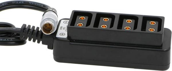 3.5mm OD Arri Power Cable Fischer 3 Pin RS To 4 Port D Tap For Cameras