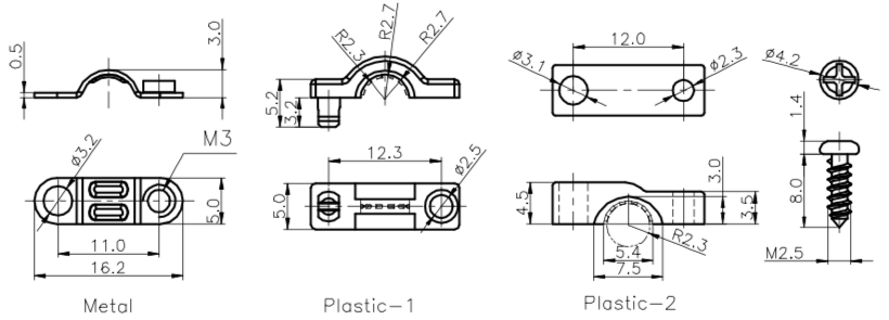 Grey PCB Plastic Hood Cover For DB SUB Connector 25P / 37P With Screws