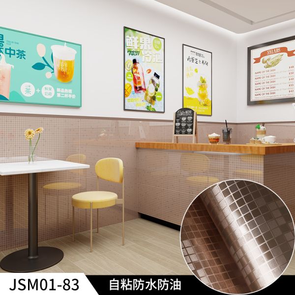 Oil Proof Silver Geometric Wallpaper PVC Metallic Mosaic Wallpaper