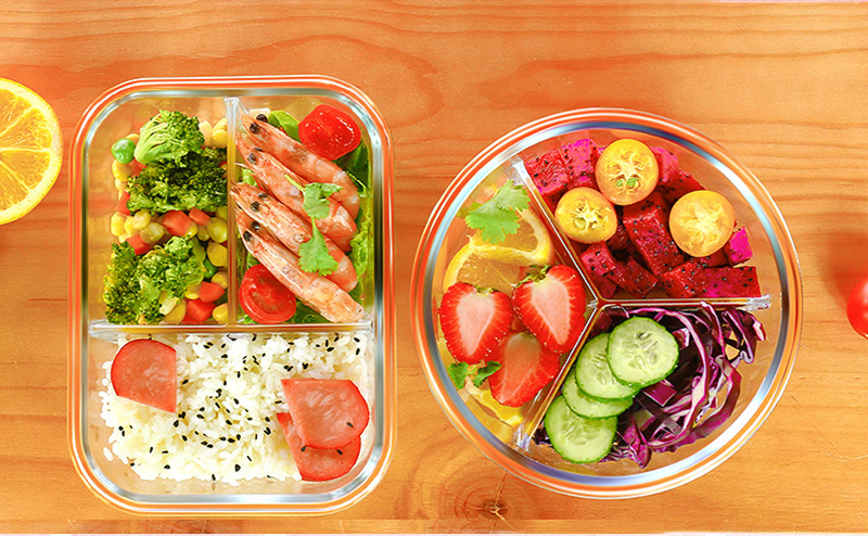 Stackable пищевой контейнер 1040ml 35oz стеклянный с крышками