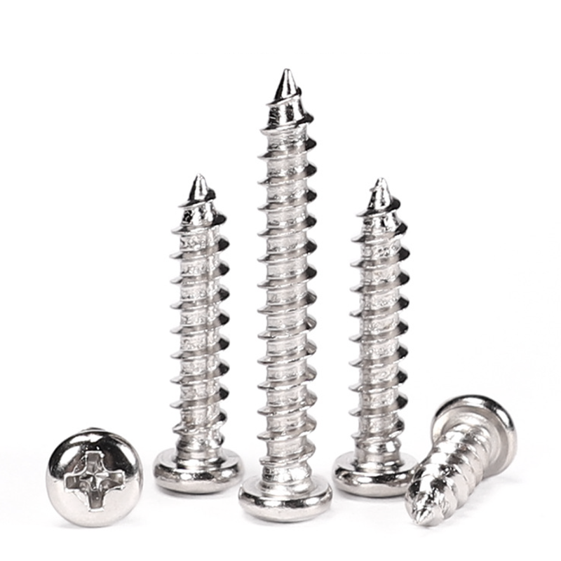 304 stainless steel self tapping screw PA round head cross groove self tapping screw pan head screw wood screw M4/M5/M6