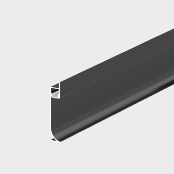 Matte Black Toe Kick LED Light Slim Curved Profile Under Cabinet Downward Lighting