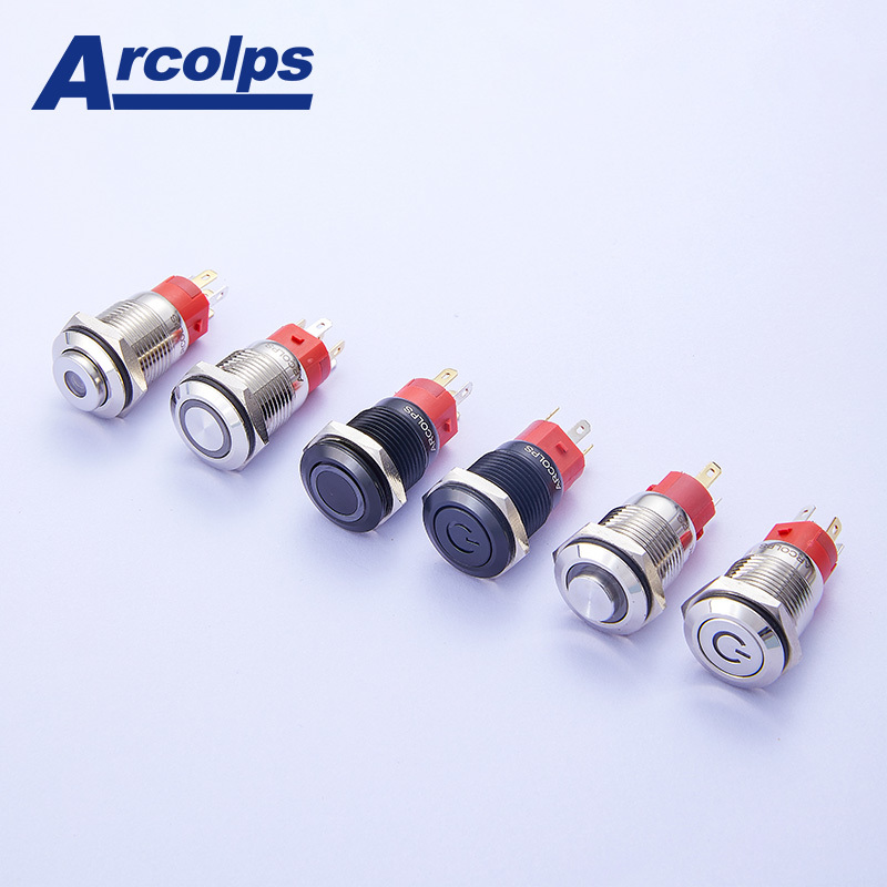1NO1NC 2NO2NC High Current Push Button Switch IP67 LED On Off Switch