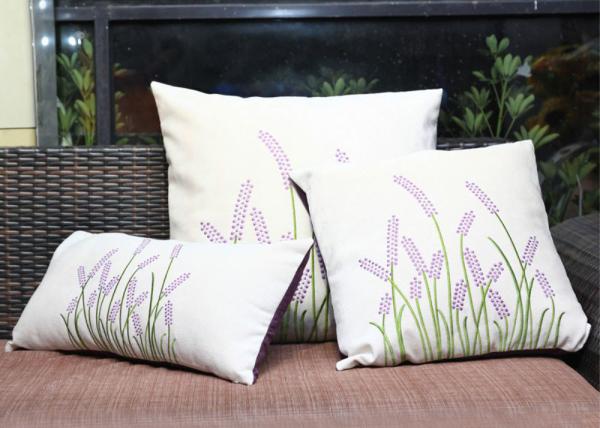 Velvet Lavender Decorative Cushion Covers Embroidered Sofa Pillow Covers