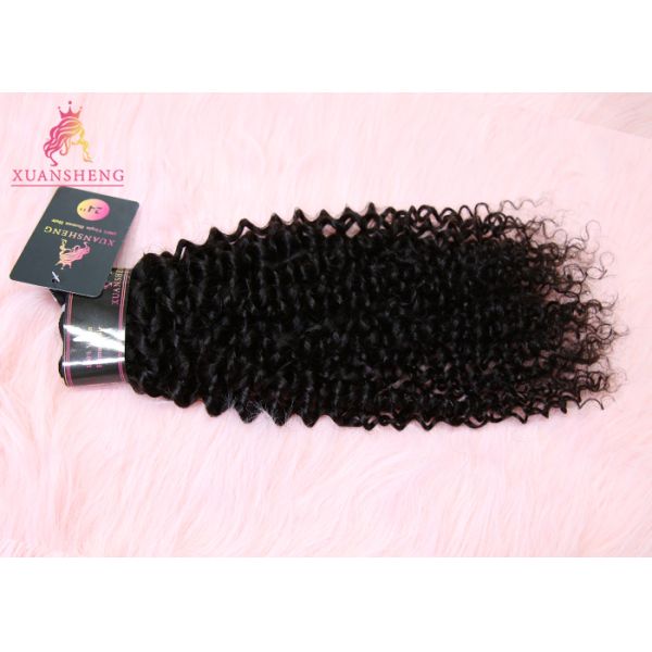 Full Cuticle Virgin Indian Hair / Kinky Curly No Shed Unprocessed Human Hair Extensions