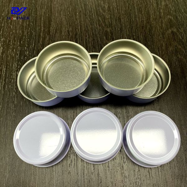 Empty Custom Cigarette Tin 100g D73x30mm Child Resistant Tins Tobacco Tin Silver