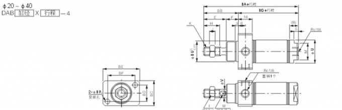 Цилиндр штанги нержавеющей стали ЛИМАНДЫ двойной тонкий/облегчил с крышкой прямоугольности