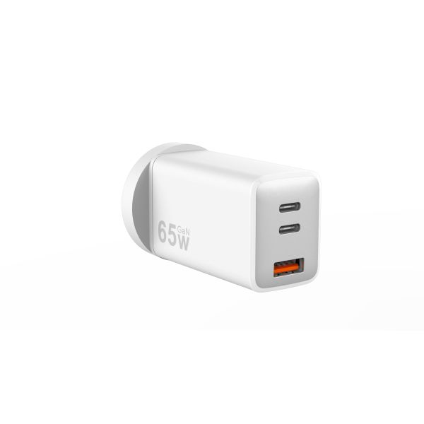 3 Port Fast Charging Wall Charger 65W USB C Adapter Wall Charger USB A