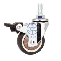 M10x25mm a fileté les roulettes tournantes de chariot de laboratoire des roulettes 360° de roue de tige avec le frein simple