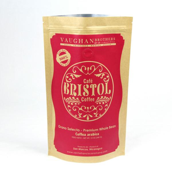 custom stand up coffee packaging kraft paper Pouches zipper bag printing