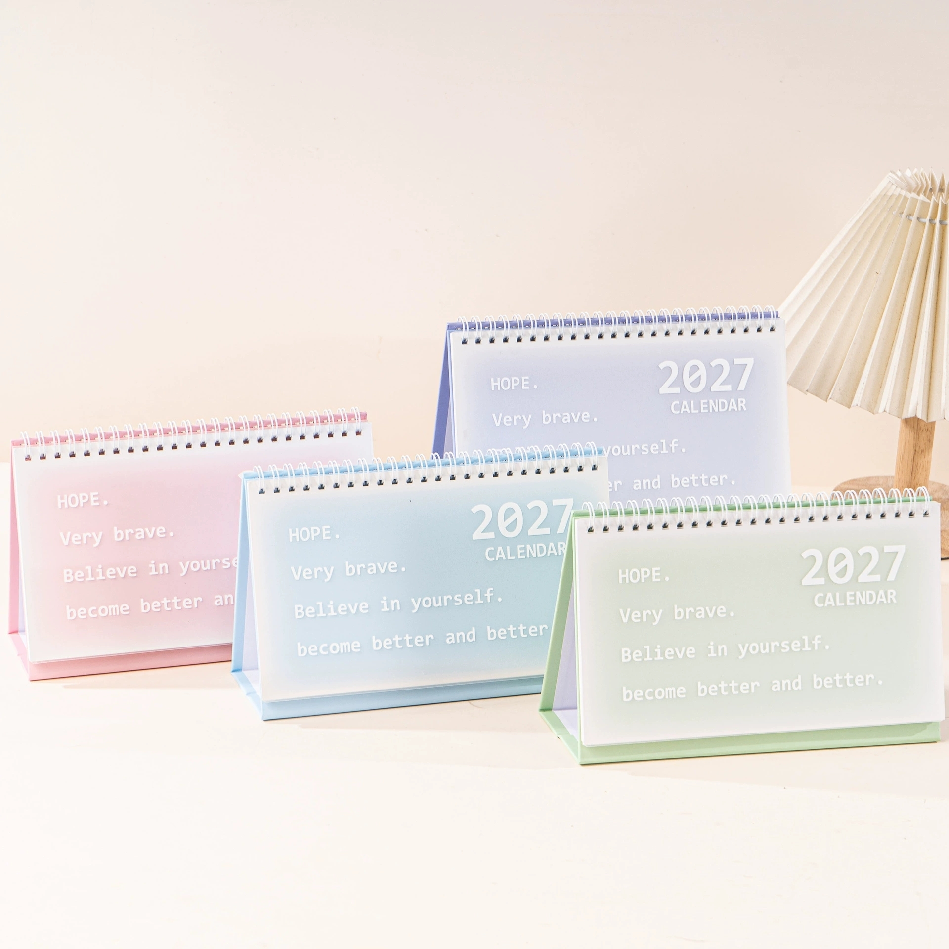 Frosted Cover Desk Calendars With Gradient Pastel Planner For Daily Planning