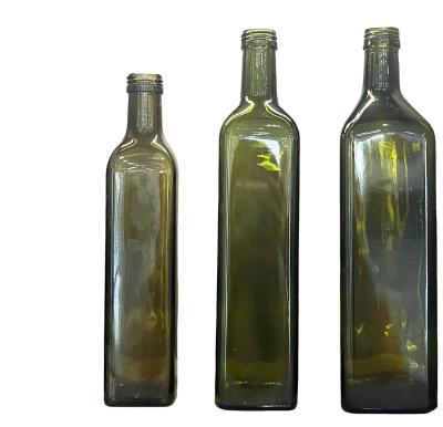 100 ml 250 ml 375 ml 500 ml 750 ml cilindro verde escuro de azeite de oliva garrafas de vidro com tampa de alumínio
