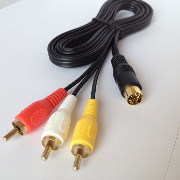 Saturn AV Cable for SEGA MASTER SYSTEM MEGADRIVE TV / AV RCA CABLE/LEAD