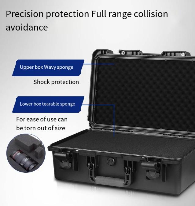 Caja de herramientas multiusos impermeable IP67 con espuma personalizada 525x291x185mm