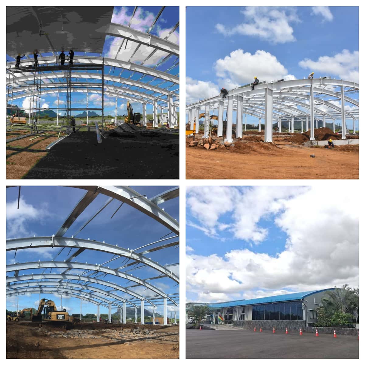 Q355B Raw Steel Material Prefabricated Steel Structure Fixed Upon The Flat Roof Optional Insulation Panels for Space Utilization