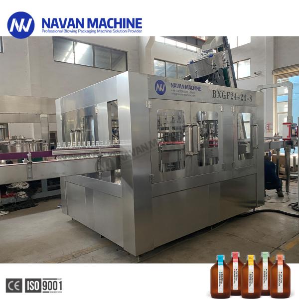 Automatic Glass Bottle Non Gas Liquid Kombucha Washing Filling Capping Machine