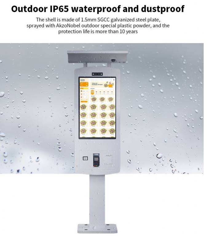 32 Inch Outdoor IP65 Self Service Checkout Kiosk With Aluminum Housing