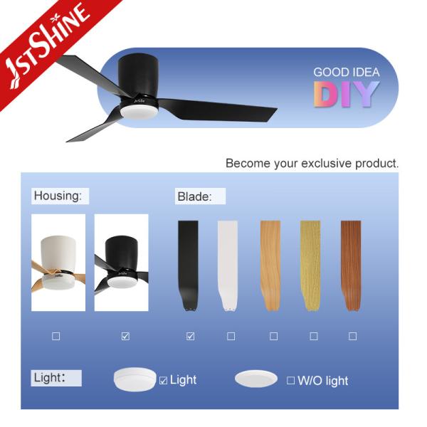 Low Profile Ceiling Fan with Safety Remote Control and 3 Color LED Light by 1stshine