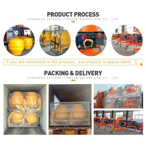 CE/ISO9001 Certificate 350L 400L 500L Mobile Concrete Mixer with 2 Wheels and 3kw Power