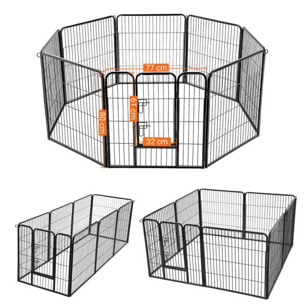 Removable PP Tray Foldable Metal Dog Crate Rust Proof  Iron Wire Material