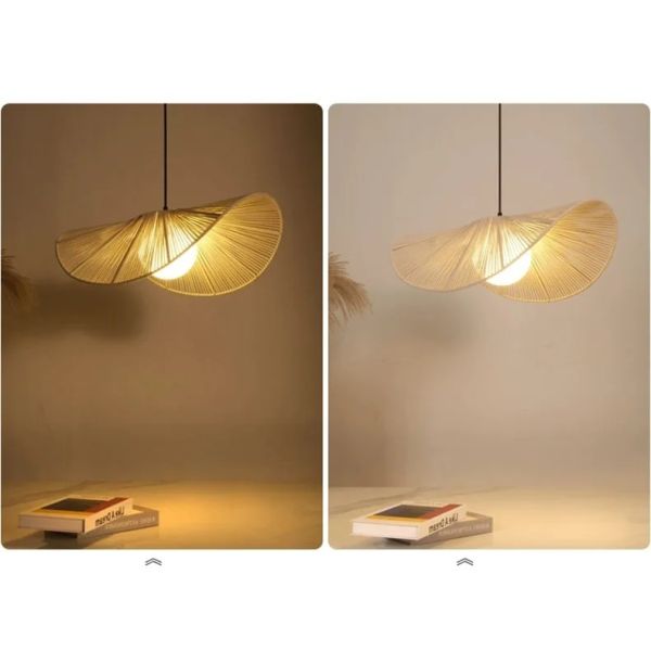 Art Hanging Wicker Lamp Bedroom Parlor Hotel Nordic Rattan Wabi Sabi Pendant Light(WH-WP-101)