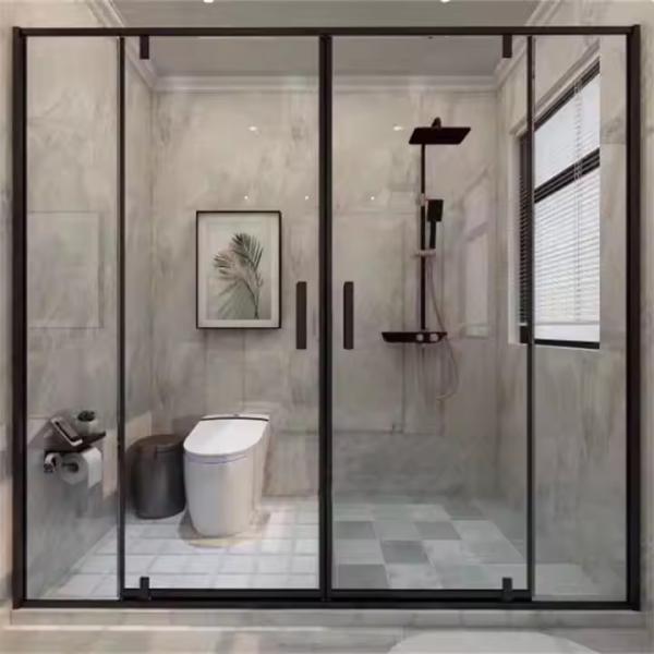 Waterproof Easy Clean Glass Shower Panel Screen Door With Slim Frame