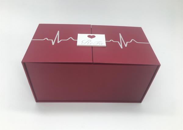 Magnetic Flap Color Printed Rigid Gift Boxes / Two Door Drawer Branded Packaging Boxes