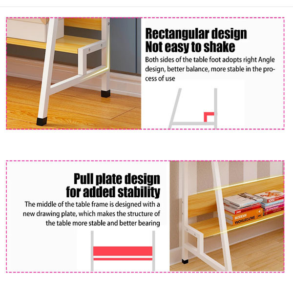 Gaming Desk Design Foldable Bookshelf Metal and Wood Office Furniture for Home Office