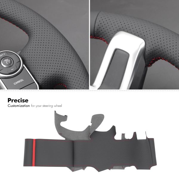 Car Accessories DIY Genuine Leather Hand Stitching Steering Wheel Cover for Land Rover Discovery 5 III (L462) IV(L405) 2015-2022