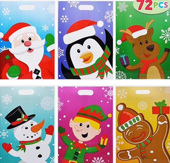 Customization 17×21cm Die Cut Handle Plastic Bags For Christmas Gift Packaging Bags
