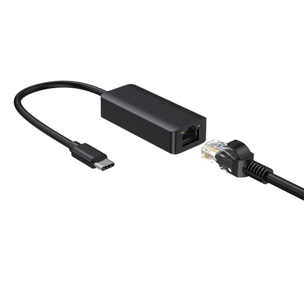Adaptateur Gigabit USB-C vers Ethernet pour téléphone et ordinateur portable, plastique ABS, couleur blanche