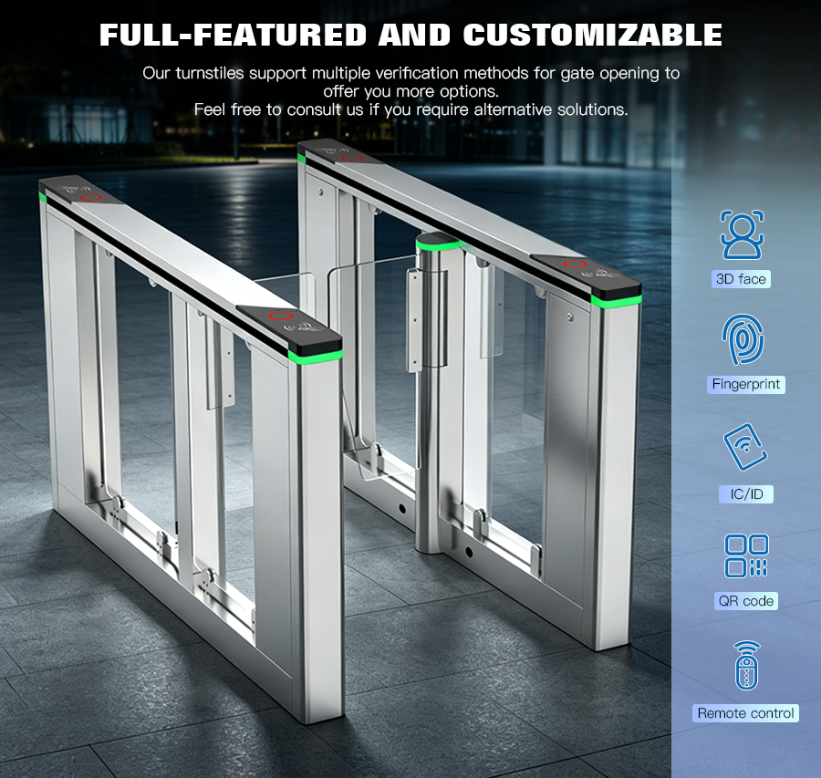 HCW CW427 High-End Servo Anti-Collision Swing Barrier Turnstile for Access Control